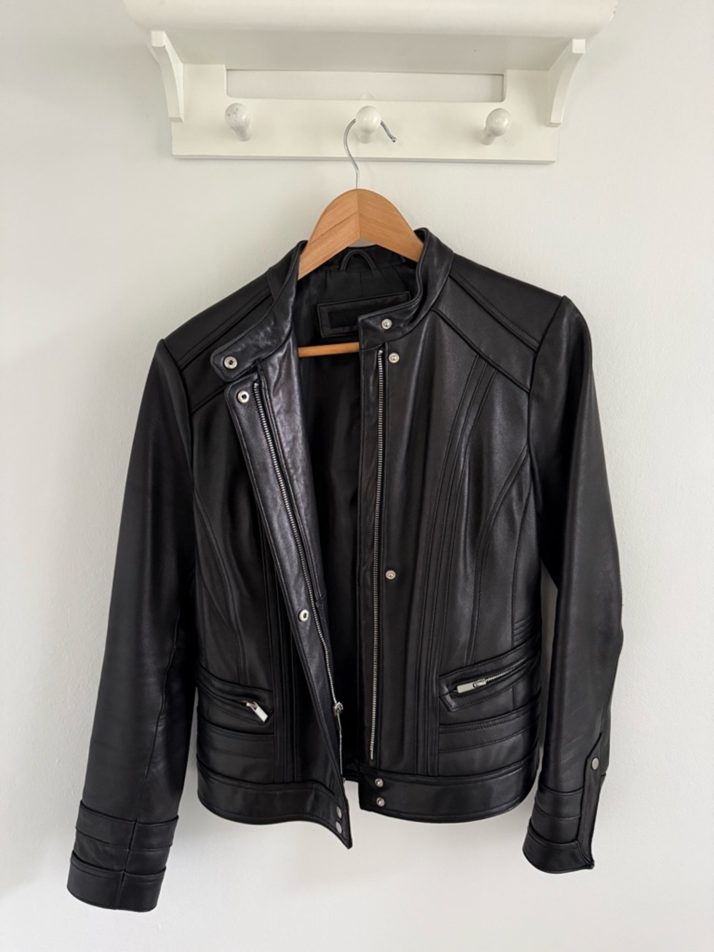 Wilsons Leather Women’s Black Leather Moto Jacket